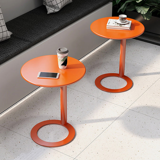 Modern Minimalist Round Metal End Table For Living Room