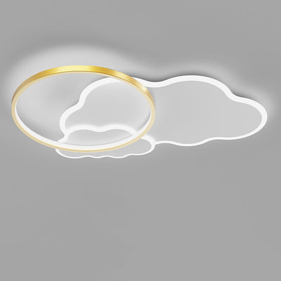 Modern Minimalist Cloud Aluminum Acrylic Shade LED Flush Mount Ceiling Light For Bedroom