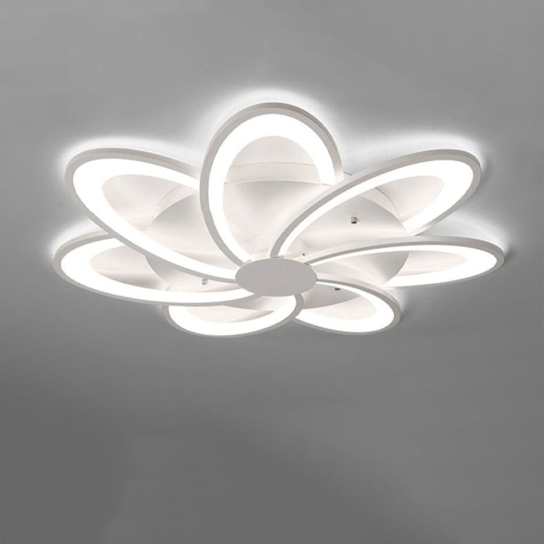 Contemporary Creative Petal Hardware Acrylic LED Semi-Flush Mount Ceiling Light For Living Room