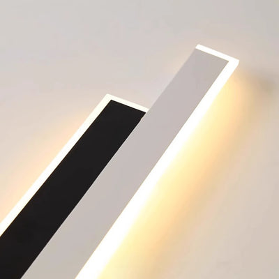 Modern Minimalist Long Rectangular Iron Acrylic LED Wall Sconce Lamp For Living Room