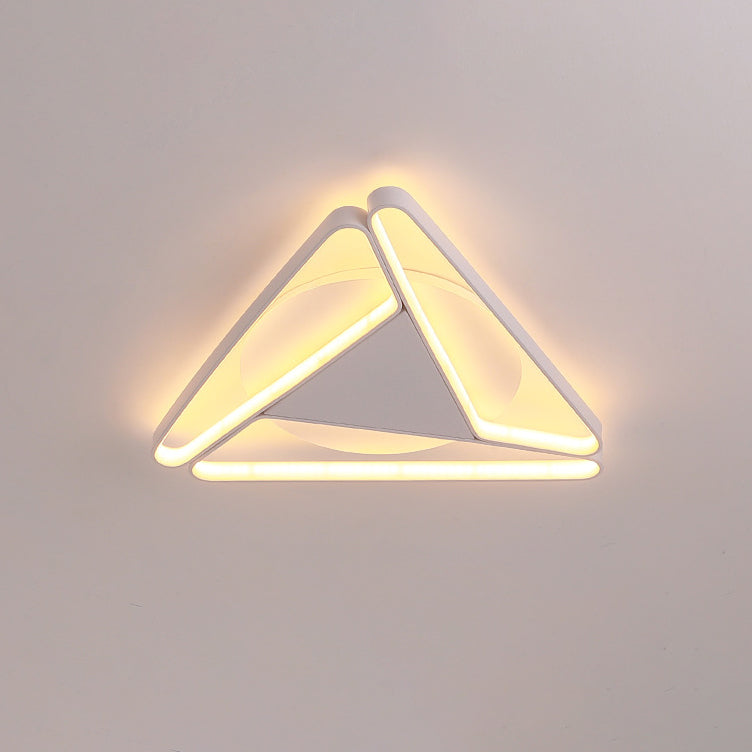 Contemporary Simplicity Aluminum Geometric Triangle Silicone LED Flush Mount Ceiling Light For Living Room