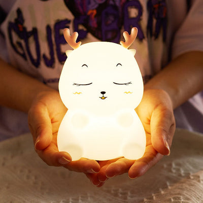 Contemporary Creative Silicone Elk Remote Control LED USB Night Light Table Lamp For Bedroom