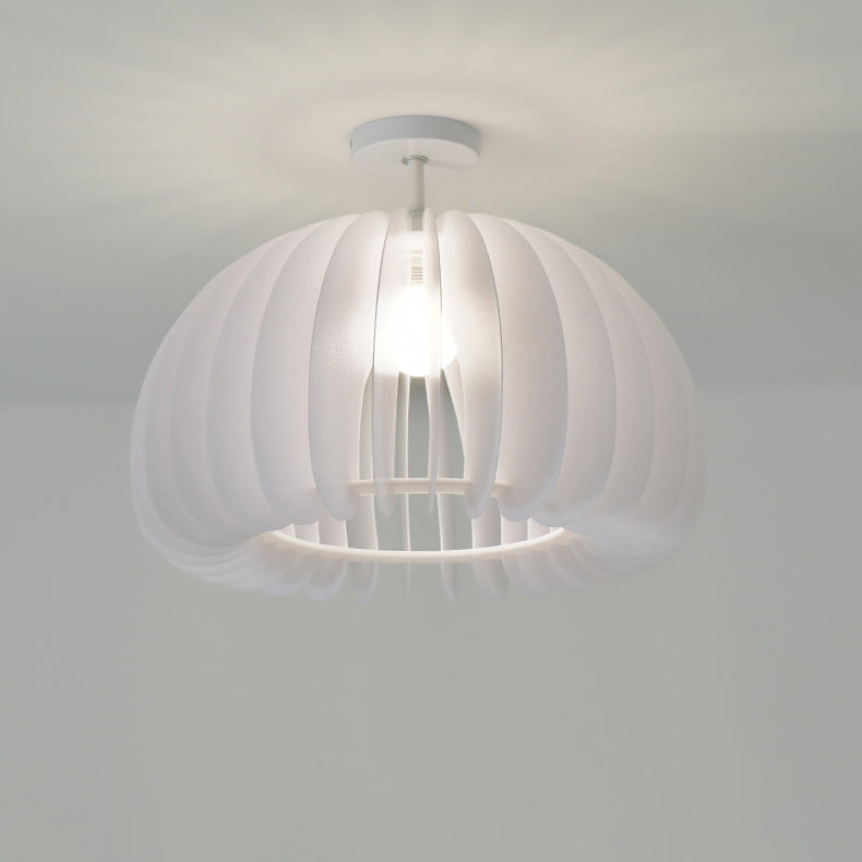 Modern Minimalist Pumpkin Dome Iron Acrylic 1-Light Semi-Flush Mount Ceiling Light For Living Room