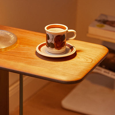 Modern Minimalist Square Wood End Table For Living Room