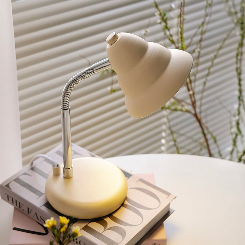 Contemporary Retro Adjustable Cone USB Iron 1-Light Table Lamp For Bedroom