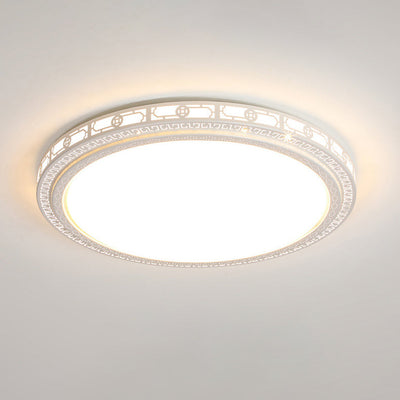 Modern Minimalist Round Acrylic Iron LED Flush Mount Ceiling Light For Bedroom