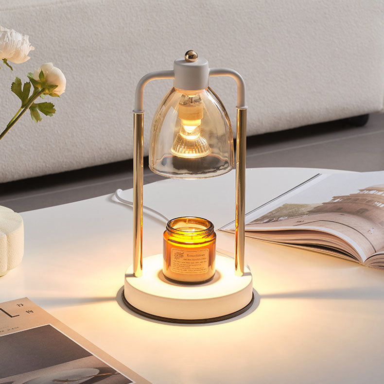 Contemporary Nordic Iron Glass Conic Rectangular 1-Light Melting Wax Table Lamp For Bedroom