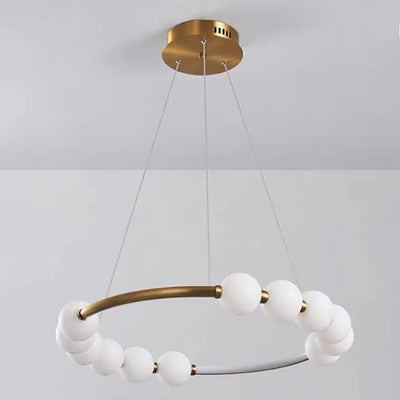 Modern Minimalist Round Aluminum Glass LED Chandelier For Living Room