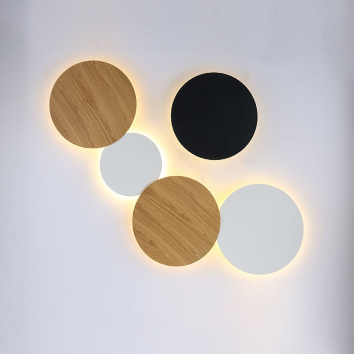 Modern Minimalist Round Eclipse Iron LED Wall Sconce Lamp For Living Room