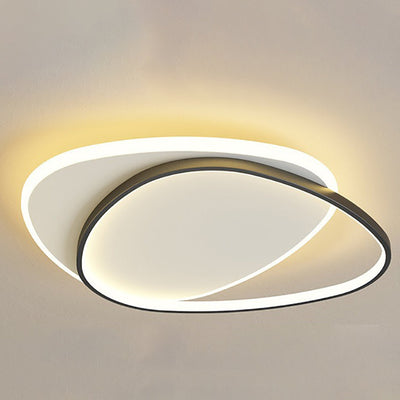 Modern Minimalist Triangle Oval Acrylic Iron LED Flush Mount Ceiling Light For Living Room