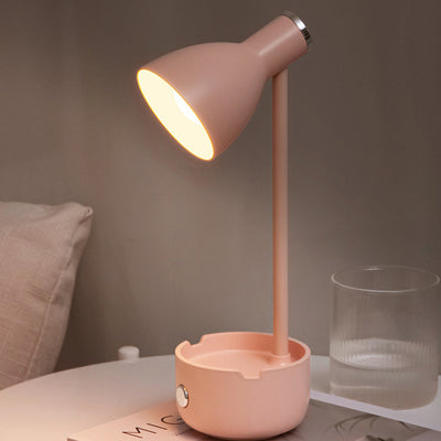 Lampe de table en plastique ABS LED de corne de base ronde minimaliste moderne pour la chambre à coucher 