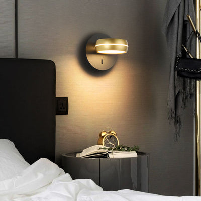 Modern Minimalist Round Rectangle Aluminum Iron PS LED Wall Sconce Lamp For Bedroom