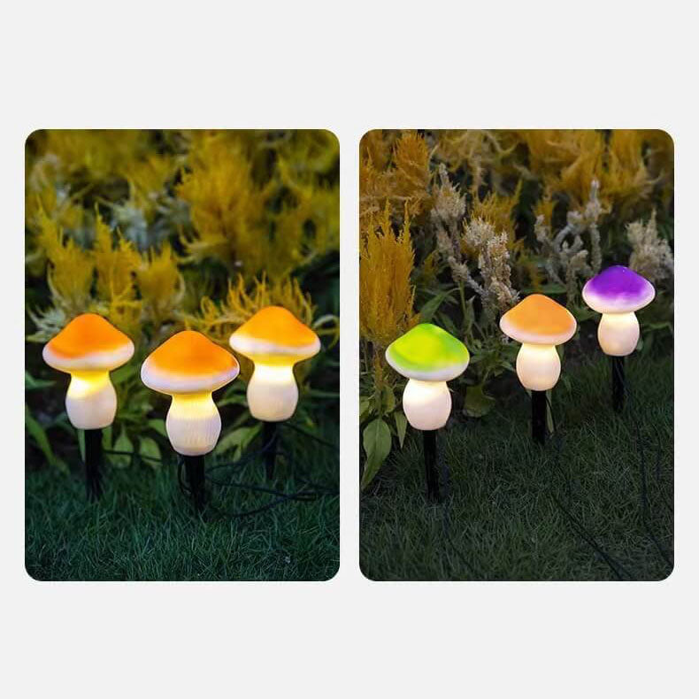 Solar Outdoor Resin Mushroom LED Garden Ground Insert Decorative Landscape Light