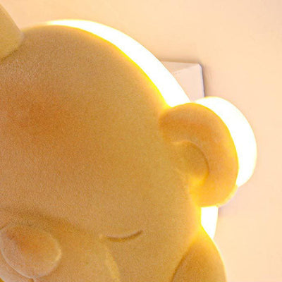 Contemporary Creative Cartoon Bear Acrylic LED Kids Wall Sconce Lamp For Bedroom