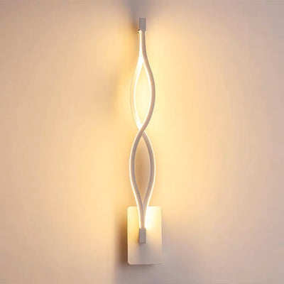 Modern Minimalist Wave Stripe Aluminum Acrylic LED Wall Sconce Lamp For Home Office