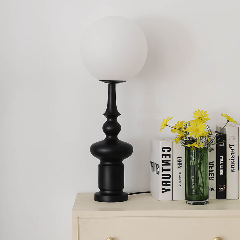 Lampe de table à 1 lumière avec base de colonne d&