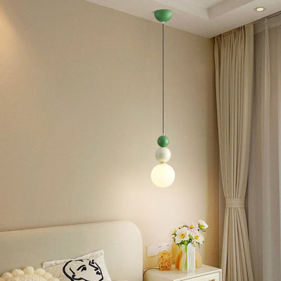 Contemporary Creative Orb Hardware Glass 1-Light Pendant Light For Bedroom