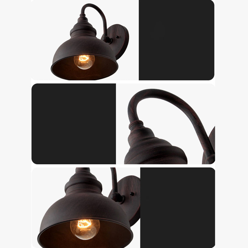 Modern Simplicity Iron Semicircle 1-Light Outdoor Wall Sconce Lamp For Garden