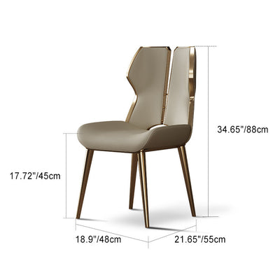 Modern Luxury Microfiber Leather Stainless Steel Sponge Square Dining Chair Backrest For Dining Room