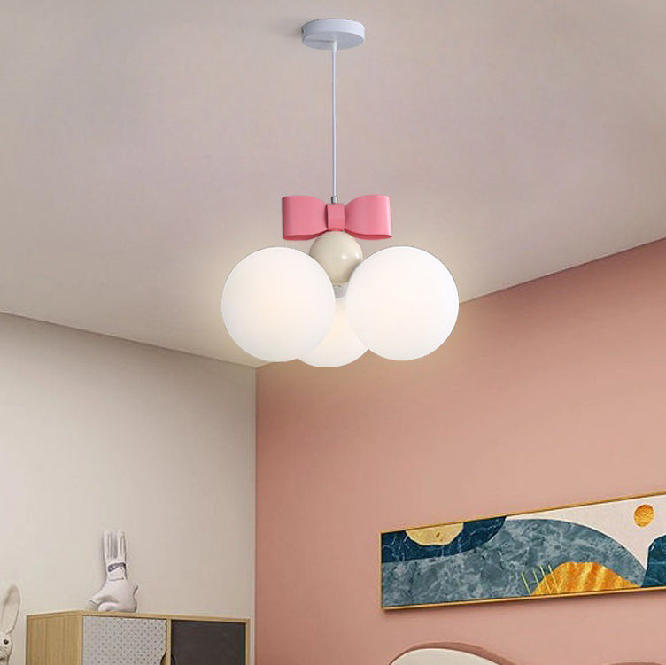 Modern Minimalist Bow Round Iron Resin 1/3 Light Pendant Light For Bedroom