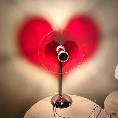 Modern Creative Heart Round Metal Acrylic 1-Light Table Lamp For Bedroom