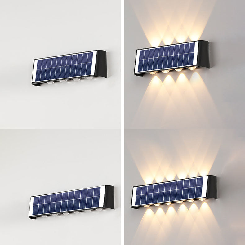 Modern Simplicity Solar Waterproof Rectangular ABS PMMA LED Wall Sconce Lamp For Outdoor Patio