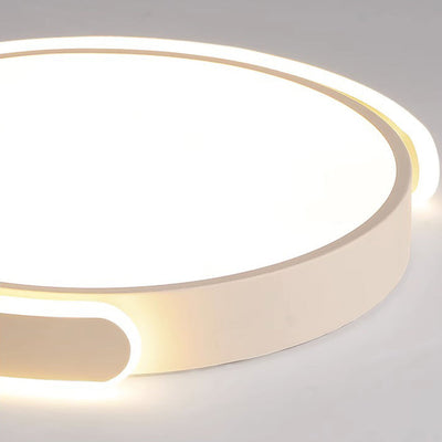 Modern Minimalist Round Aluminum Acrylic LED Flush Mount Ceiling Light For Bedroom