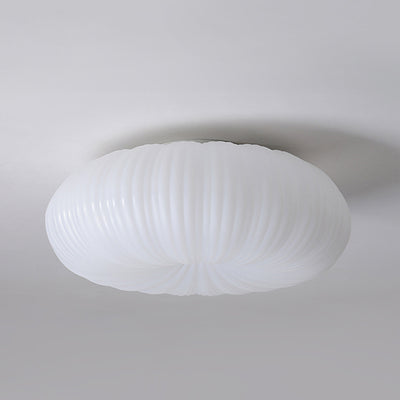 Modern Minimalist Acrylic Pumpkin Shade LED Flush Mount Ceiling Light For Bedroom