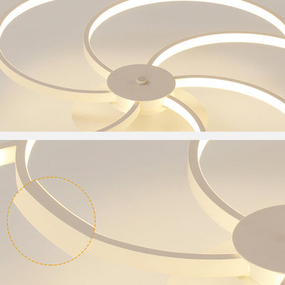 Contemporary Simplicity Aluminum Petal Silicone Strip Shade LED Flush Mount Ceiling Light For Living Room