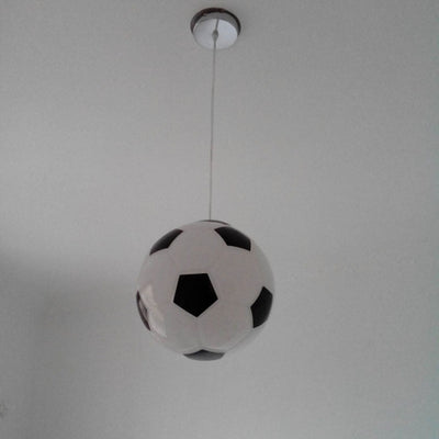 Contemporary Creative Iron Glass Basketball Shade 1-Light Pendant Light For Bedroom