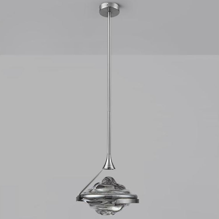 Modern Minimalist Irregular Diamond Iron Glass LED Pendant Light For Bedroom