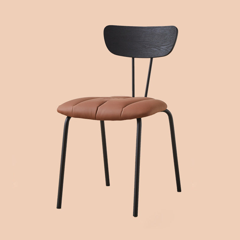 Contemporary Luxury Square PU Leather Carbon Steel Dining Chair Backrest For Dining Room