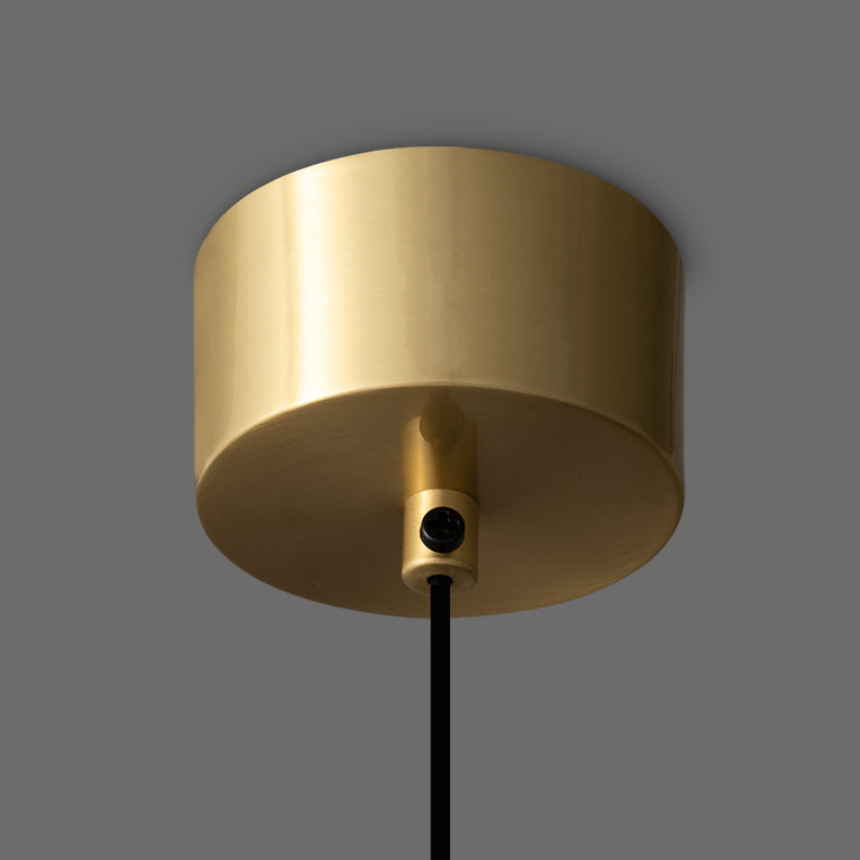 Modern Minimalist Dome Cylinder Orb Copper Glass 1-Light Pendant Light For Bedroom