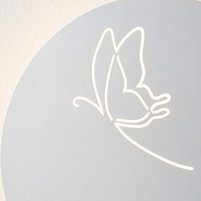 Applique murale LED ronde en acrylique, style nordique créatif, trèfle à quatre feuilles, décoration papillon 