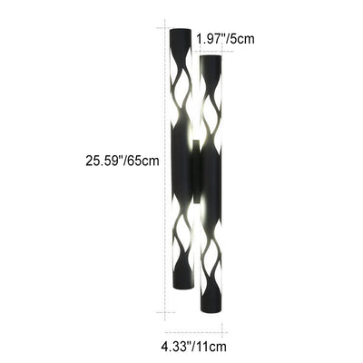 Modern Luxury Cylindrical Iron Acrylic 4-Light Wall Sconce Lamp