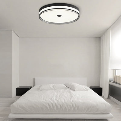 Modern Minimalist Round Metal Acrylic LED Flush Mount Ceiling Light For Bedroom