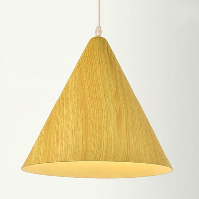 Nordic Creative Wood Grain Cone Aluminum 1-Light Pendant Light