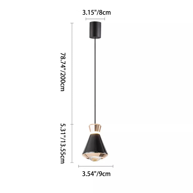 Contemporary Nordic Tapered Aluminum Acrylic LED Pendant Light For Living Room