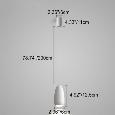 Modern Minimalist Aluminum Bullet Design LED Pendant Light For Living Room