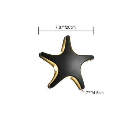 Contemporary Simplicity Aluminum Starfish Design LED Waterproof Wall Sconce Lamp For Outdoor Patio