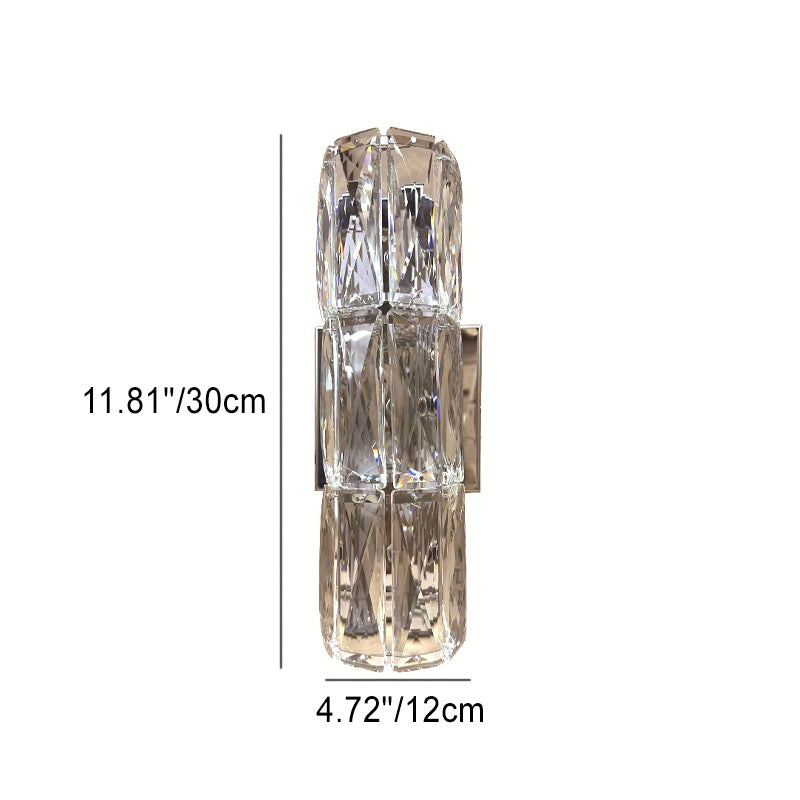 Modern Luxury Silver Crystal Column 3/4/6 Light Wall Sconce Lamp