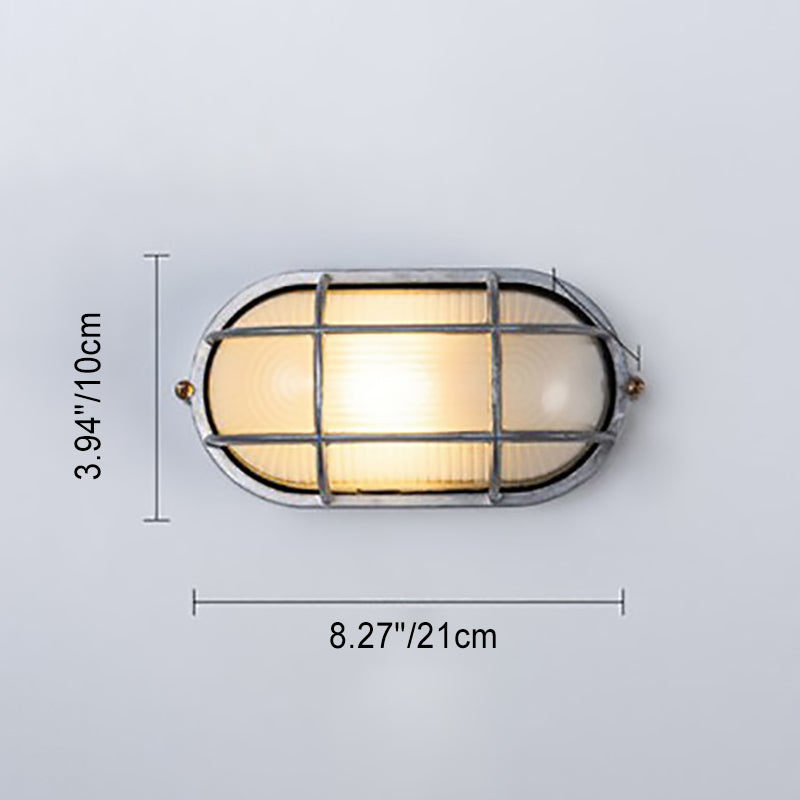 Contemporary Industrial Aluminum Glass Round Oval 1-Light Wall Sconce Lamp For Hallway