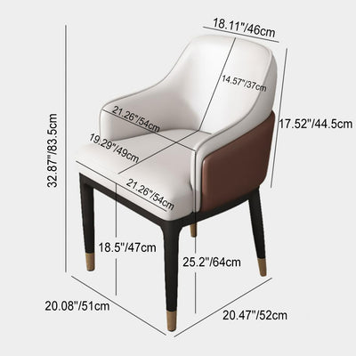 Modern Luxury Square Iron Metal Leather Sponge Dining Chair Armrest Backrest Four Legs For Dining Room