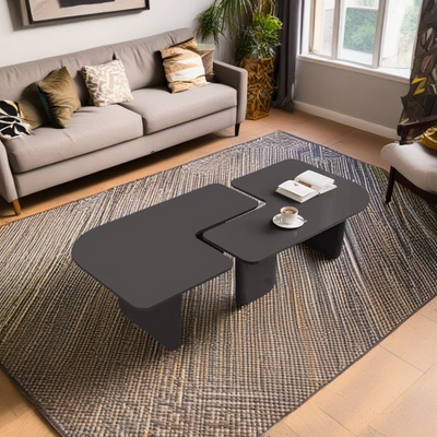 Modern Minimalist Square Rectangular Medium Density Fiberboard Coffee Table Combinable For Living Room