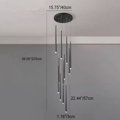 Lustre moderne et minimaliste en tube conique en fer et acrylique, luminaire d'îlot à LED 