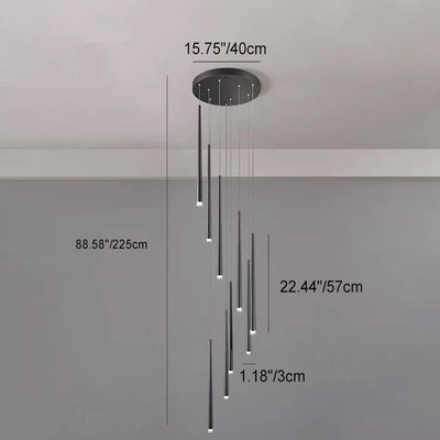 Lustre moderne et minimaliste en tube conique en fer et acrylique, luminaire d'îlot à LED 