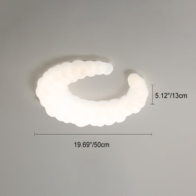 Plafonnier encastré à LED en forme de croissant blanc lait minimaliste nordique 