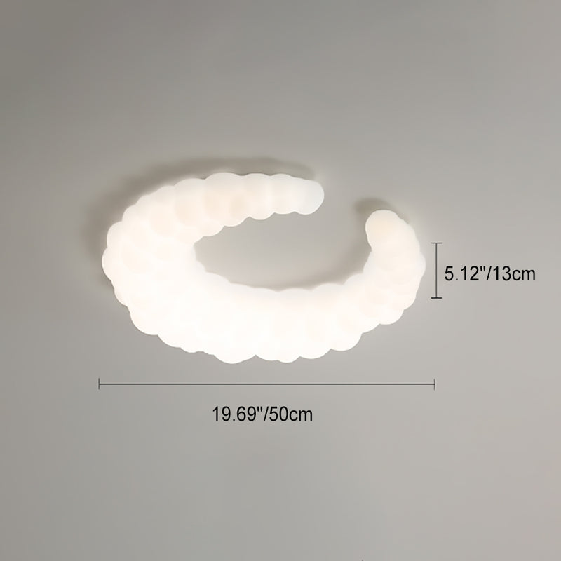 Plafonnier encastré à LED en forme de croissant blanc lait minimaliste nordique 