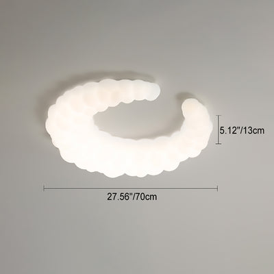 Plafonnier encastré à LED en forme de croissant blanc lait minimaliste nordique 