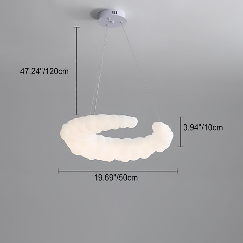 Modern Minimalist Iron Moon PE LED Pendant Light For Bedroom